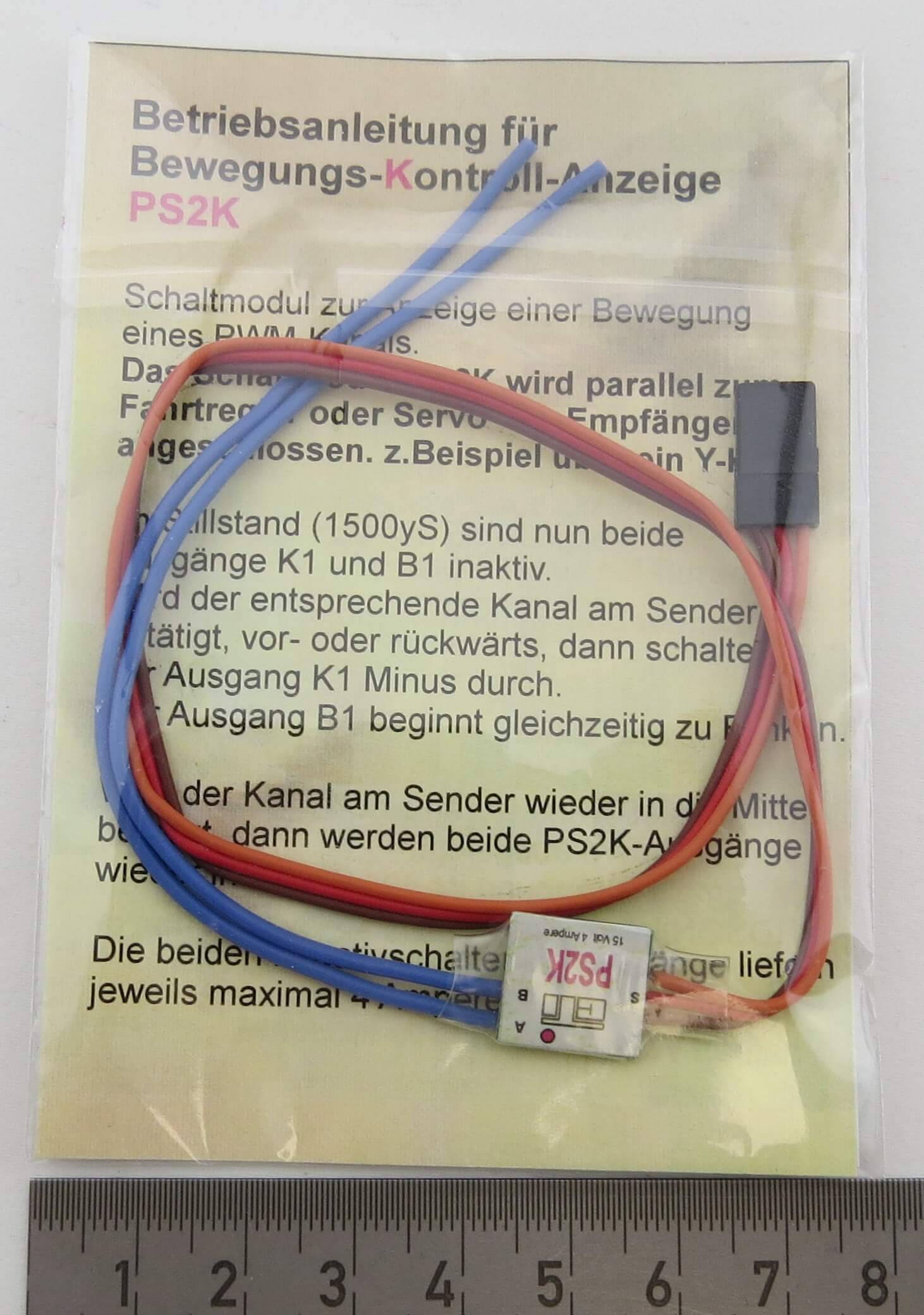 Bewegungs-Kontroll-Schalter PS2K. 2x Ein/Aus-Funktion