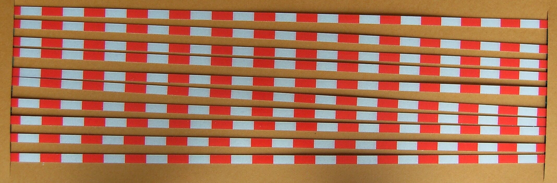 Warnstreifenset 4mm Streifenbreite, 90°, rot/weiß-reflex, Warnstreifenset 4mm Streifenbreite, 90°, rot/weiß-reflex,