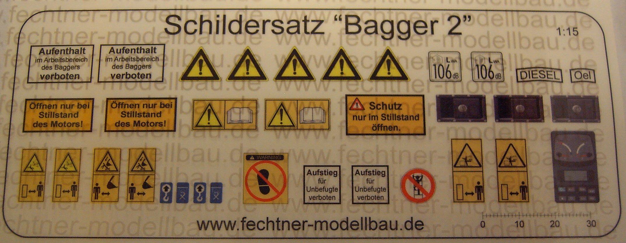 Decalbogen, Selbstklebefolie "Bagger2"   passend zu Maßstab Decalbogen, Selbstklebefolie "Bagger2"   passend zu Maßstab