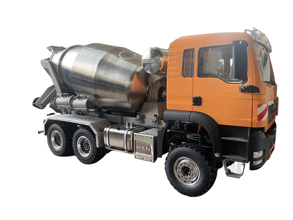 1:14 Betonmischer-Aufbau aus Edelstahl für 3-Achs LKW 1:14 Betonmischer-Aufbau aus Edelstahl für 3-Achs LKW
