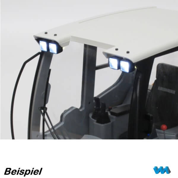 2 Rechteckscheinwerfer mit LED-Beleucht- ung für 12V