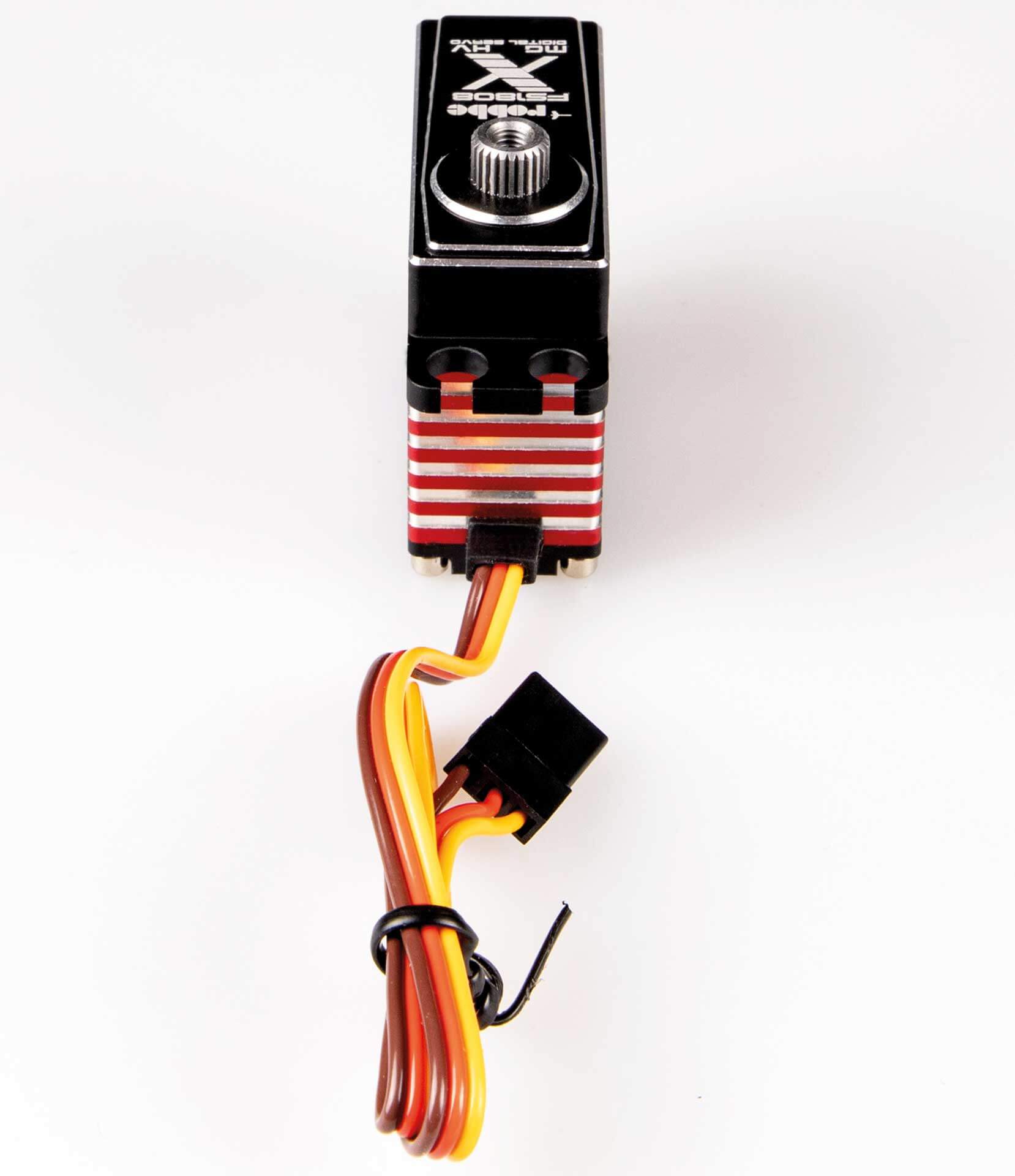 Servo FS-1808X HV MG. Digitales Mini-Servo. Maße: 35,5x15
