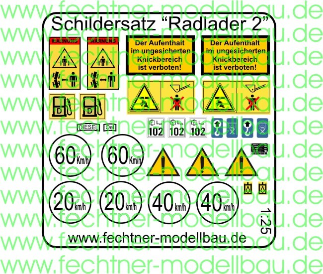 Decals, self-adhesive film for Radlader2 scale 1: 25