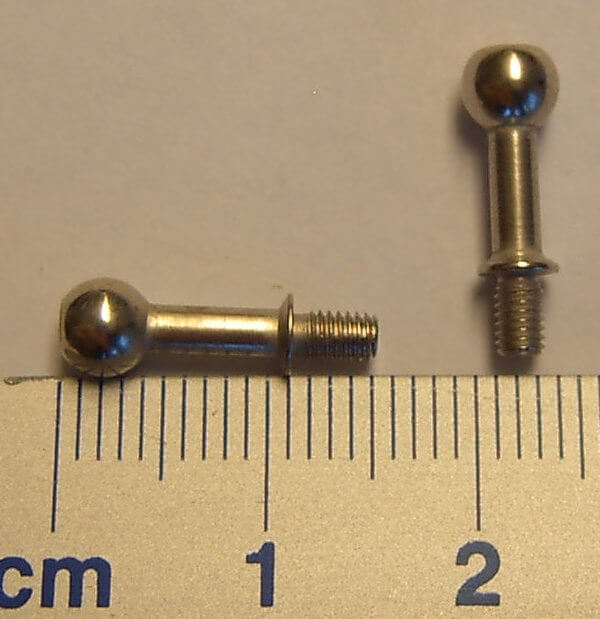 Kugelbolzen M2,5. 9mm Abstand. Mit Innensechskant. (2