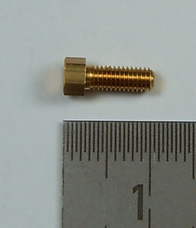 6-Kant-Modellschraube M3,0 x 8 Messing   SW 4,0mm Kopfhöhe  