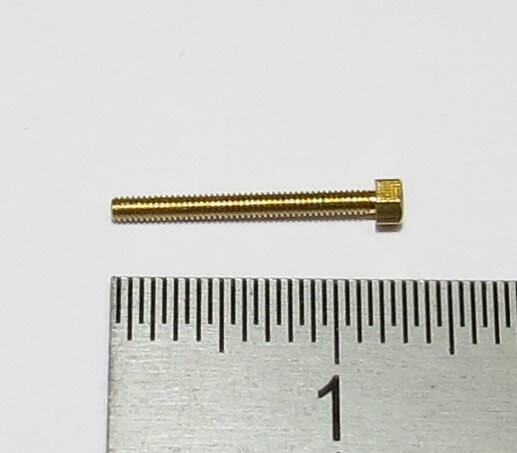 6-Kant-Modellschraube M1,2 x 12 Messing  SW 2,0mm Kopfhöhe  