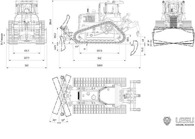 1:14 Planierraupe DT60 Bausatz unlackiert 1:14 Planierraupe DT60 Bausatz unlackiert