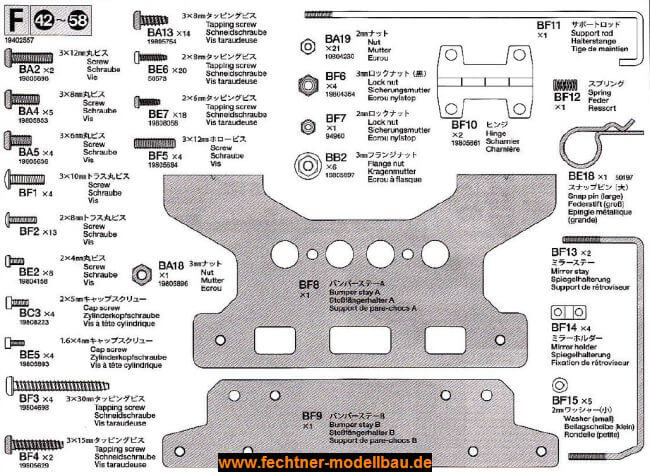 1 Metallteilebeutel F. Für ACTROS von Tamiya                