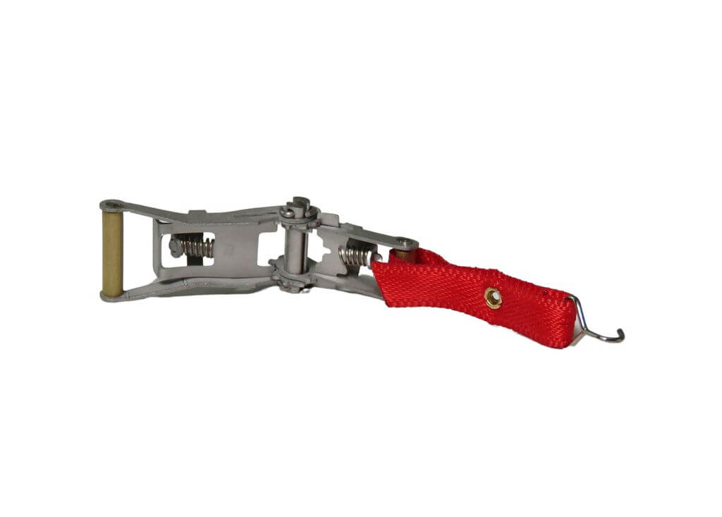 1:10 Spanngurt rot mit Ratschen-Funktion aus Edelstahl
