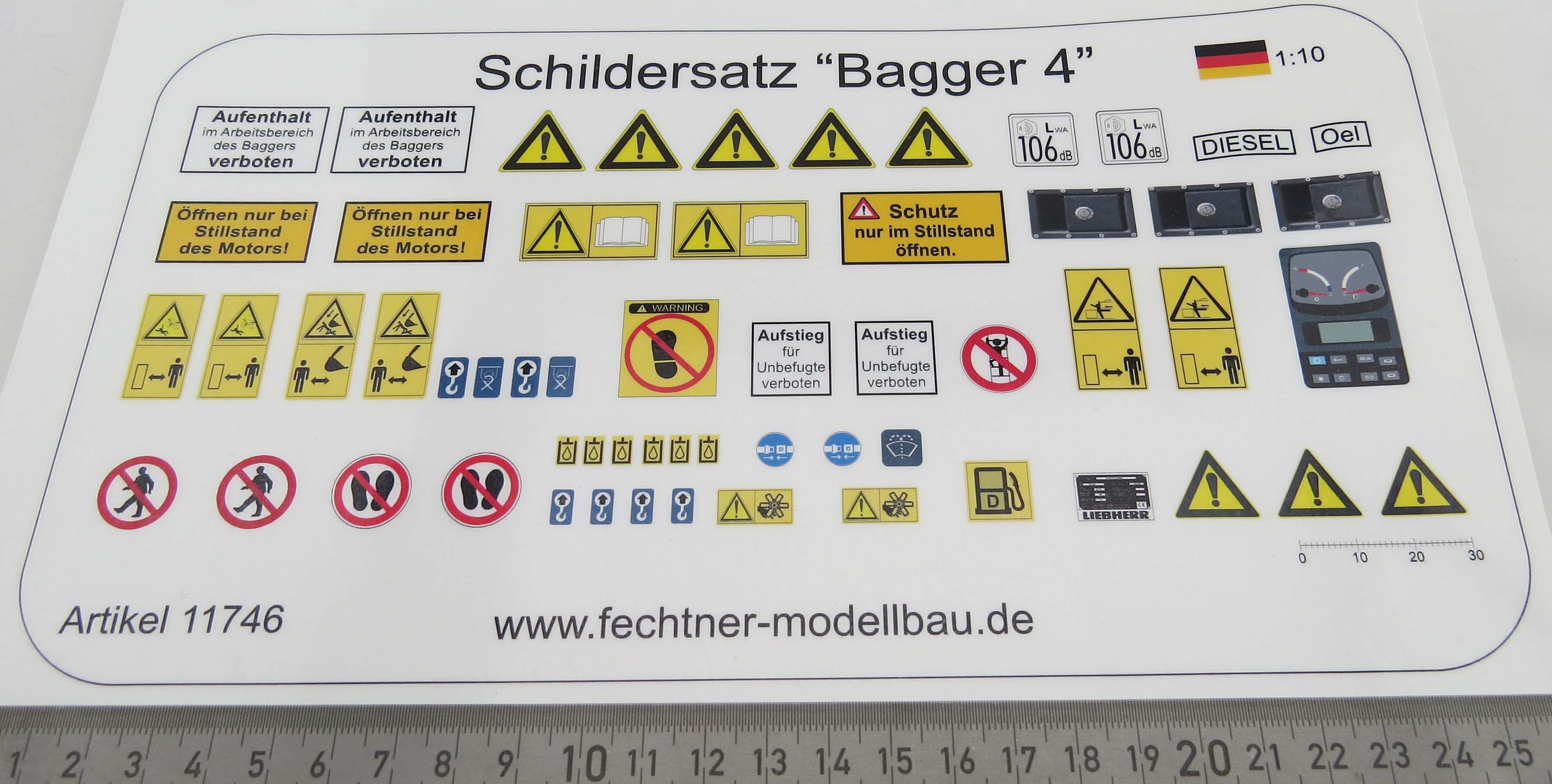 Decal sheet, self-adhesive film "Bagger4" to match the scale