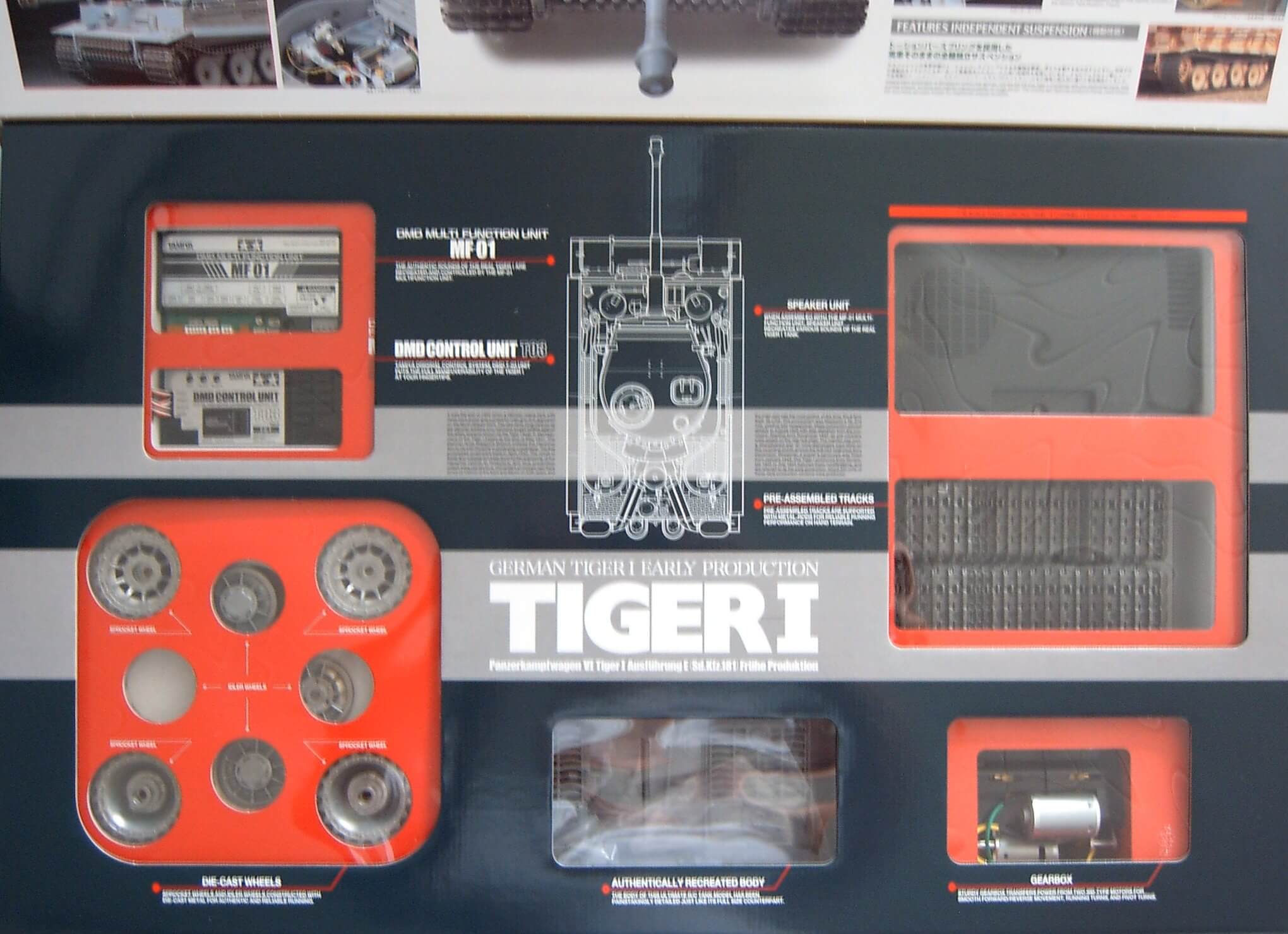 Tamiya Tiger 1 (56010) Bausatz 1/16 incl.2-Motorengetriebe  