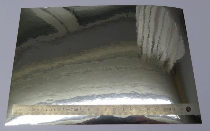 Mirror film about DIN A5 format self-adhesive