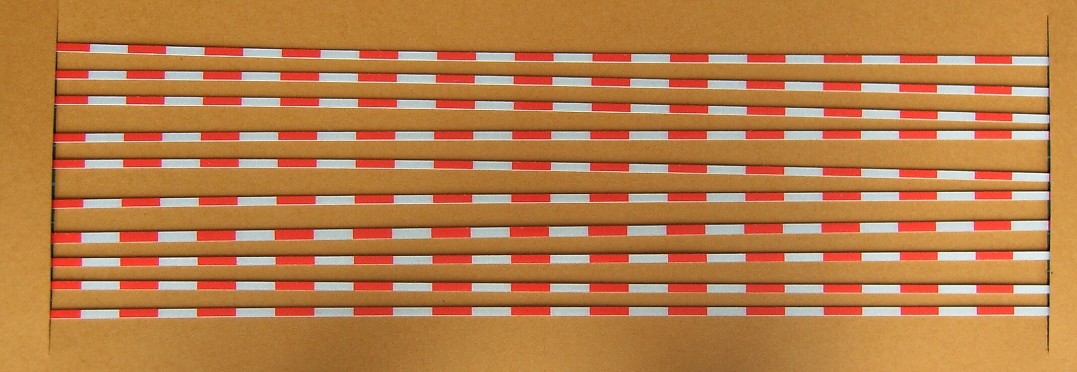 Warnstreifenset 2mm Streifenbreite, 90°, rot/weiß-reflex, Warnstreifenset 2mm Streifenbreite, 90°, rot/weiß-reflex,