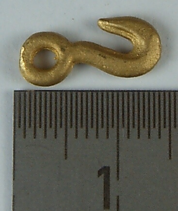Messinghaken Gesamtlänge ca. 14mm mit Öse (2mm