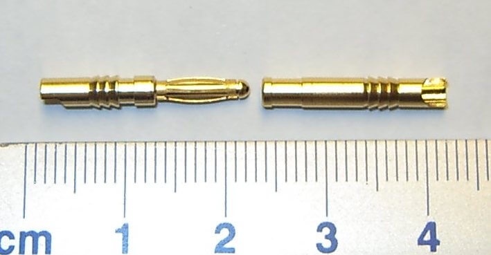 Gold connector 2,0mm plug and socket 1 pair. (1 plug