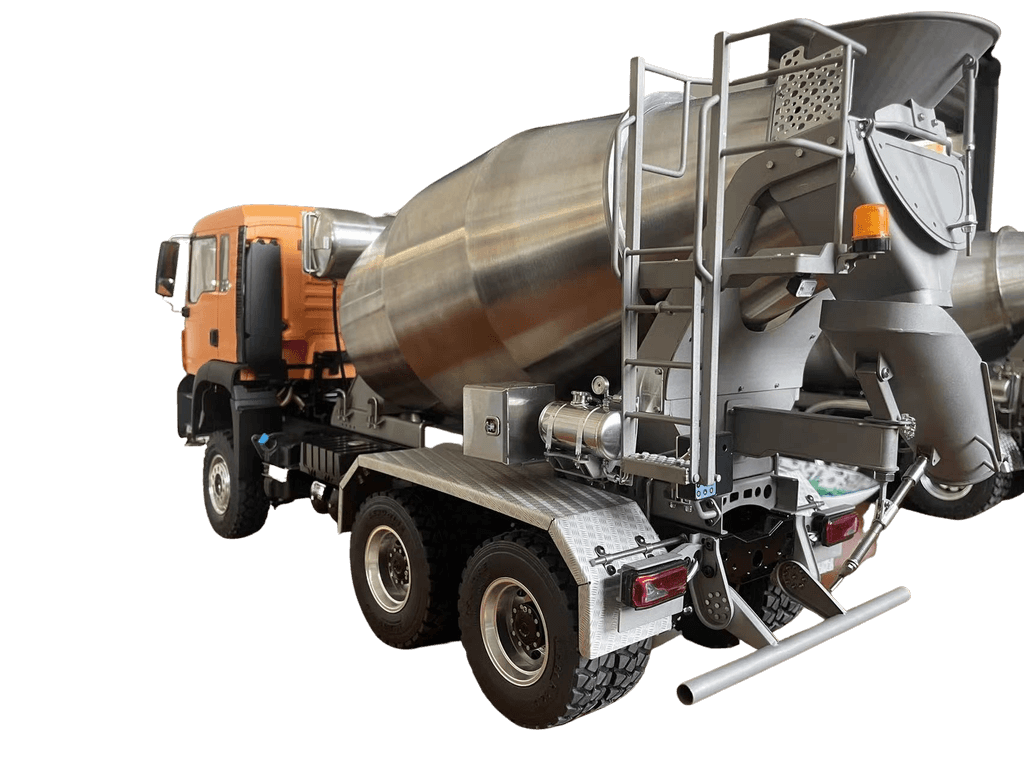 1:14 Betonmischer-Aufbau aus Edelstahl für 3-Achs LKW 1:14 Betonmischer-Aufbau aus Edelstahl für 3-Achs LKW