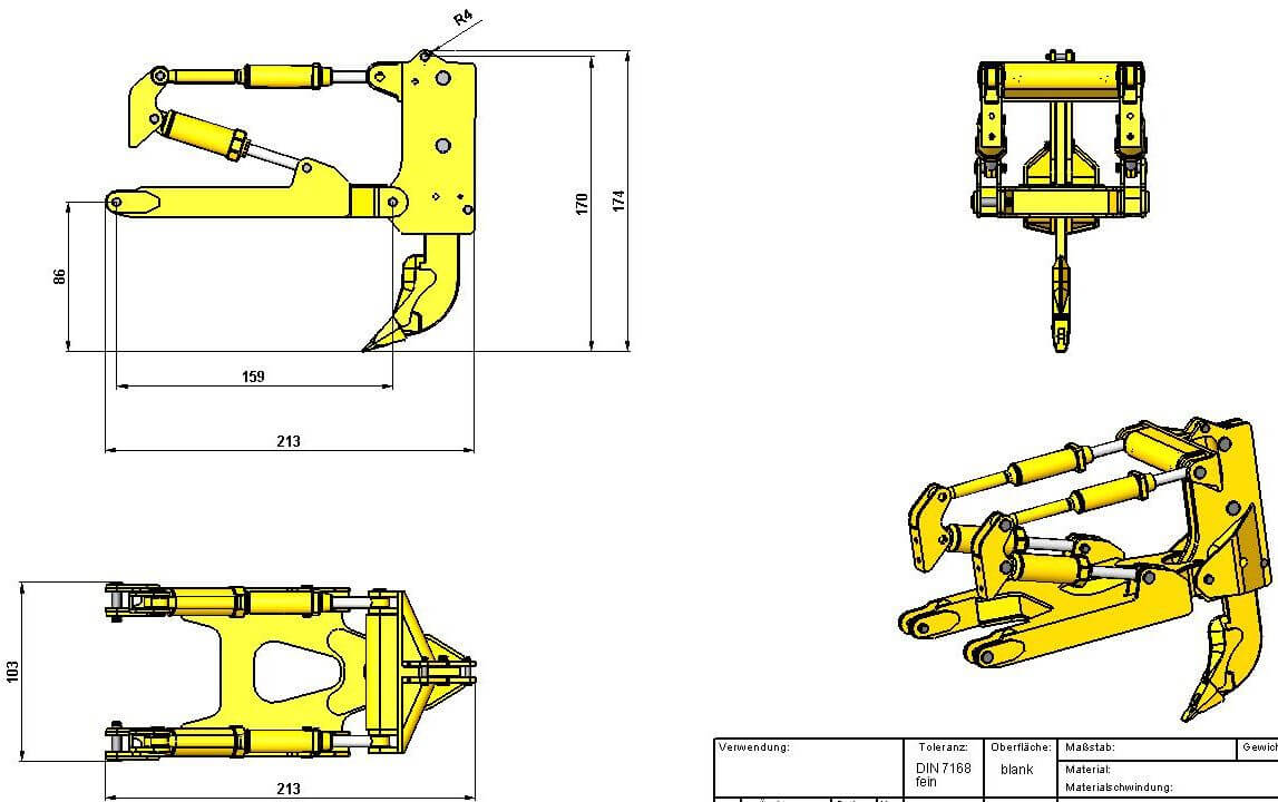 1 Komplett-Bausatz AUFREISS-ZAHN für Kettendozer CAT D9T    