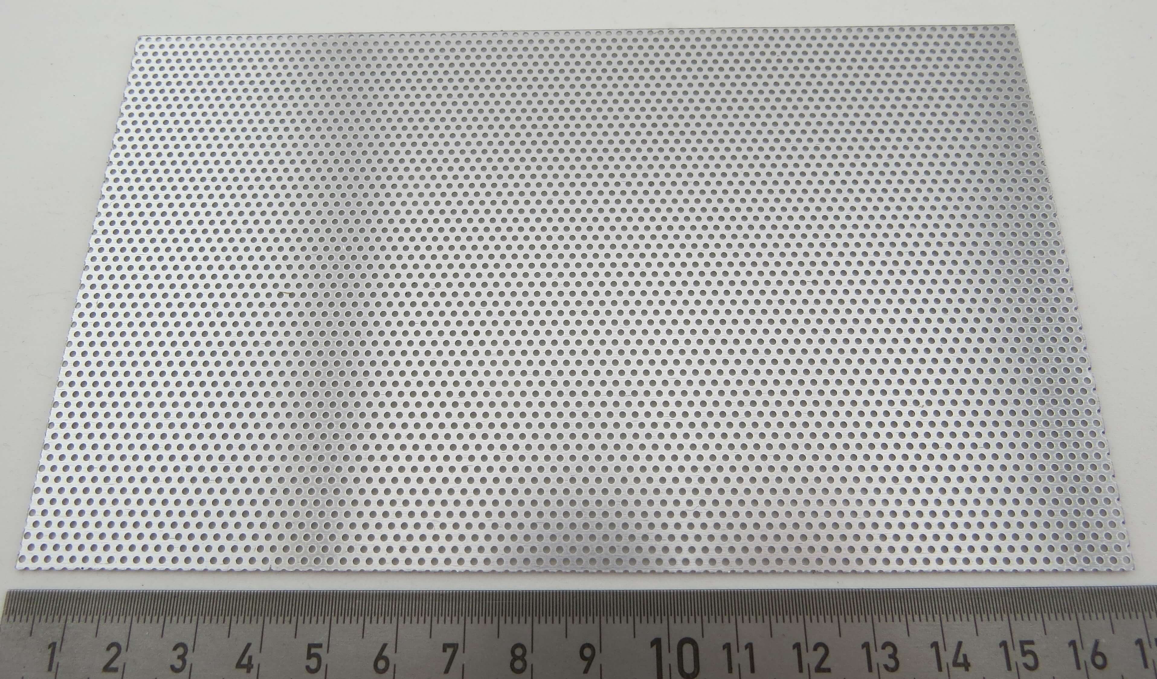1 panel perforated sheet, aluminum. Perforation 1,1mm. Size about