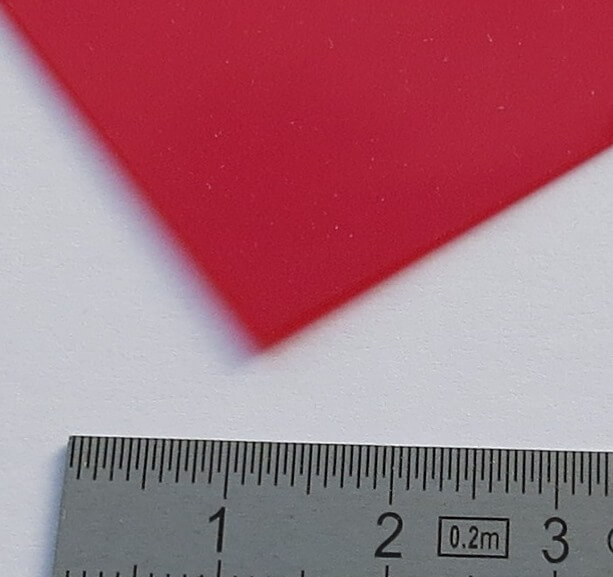 1 PVC-Platte transparent rot gefärbt 0,23mm dick, ca.328 x, 328x427mm, PVC, Kunststoff-Platten, Material